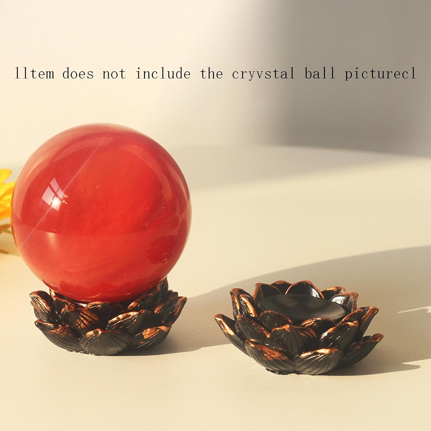 Creative Resin Lotus Crystal Stand Sphere Display Stand ,Quartz Ball Holder Disp