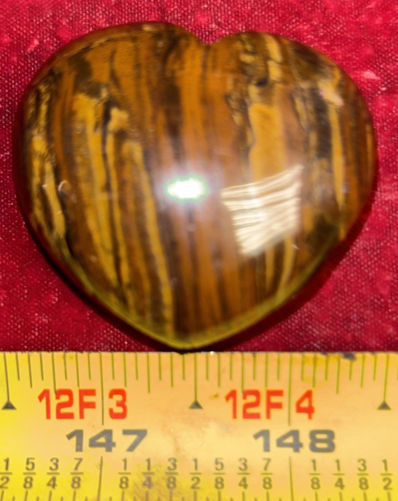 29mm Golden Tiger Eye / Tiger Iron Jasper Crystal Mineral Heart –