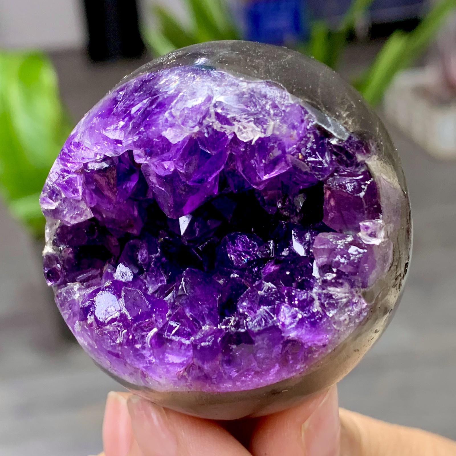146GNatural Amethyst Agate Opening Smile Quartz Cluster Crystal Specimen Healing