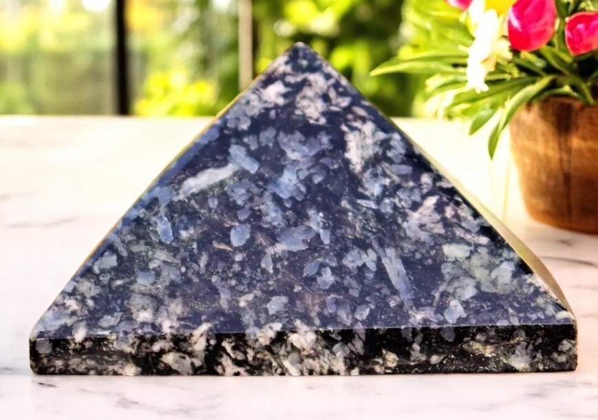 Large Blue Kyanite Crystal Pyramid Handmade Crystal Home Office Decorative