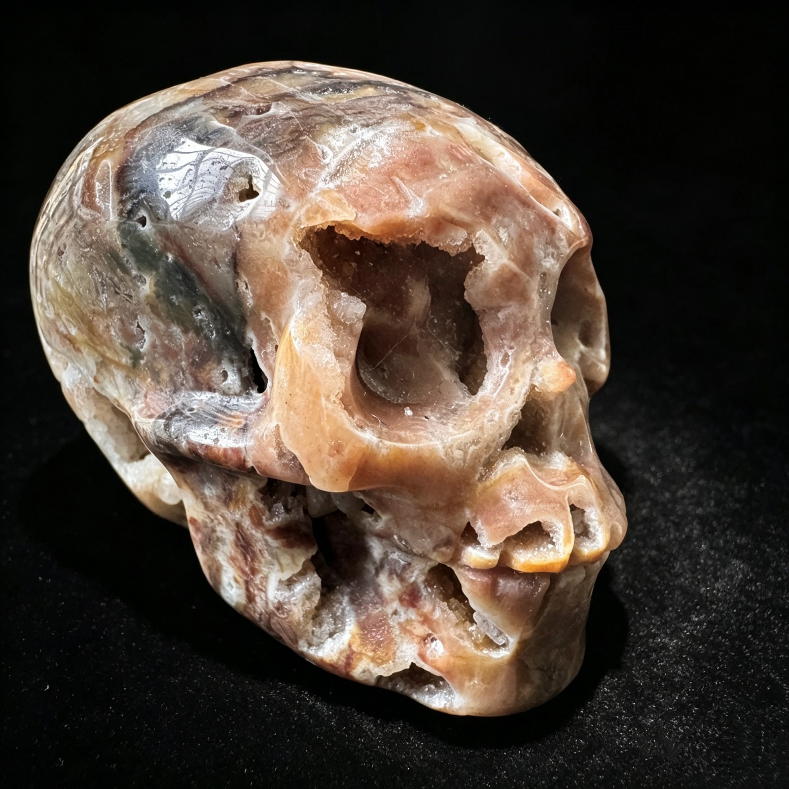 Crystal Skull, Hand Carved Natural Sphalerite Specimen for Collection, Home Deco