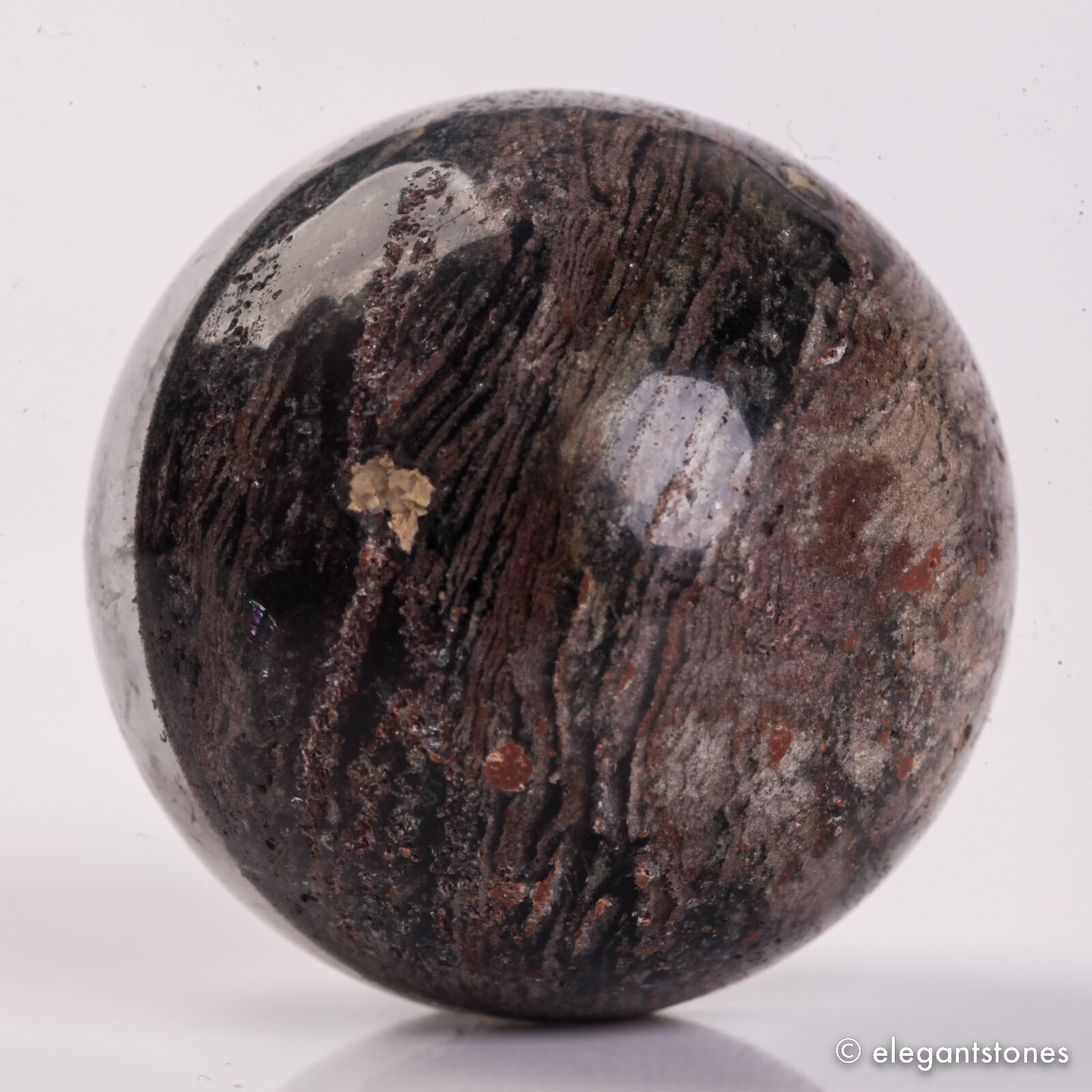 63g36mm Natural Garden/Phantom/Ghost/Lodolite Quartz Crystal Sphere Healing Ball
