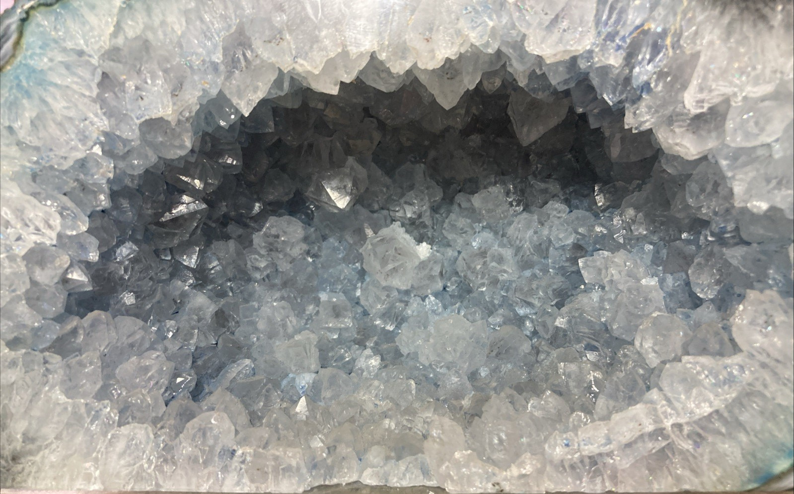 Polished Blue Crystal Geode 7.5″ x 4.25″ on 1″ Acrylic Base