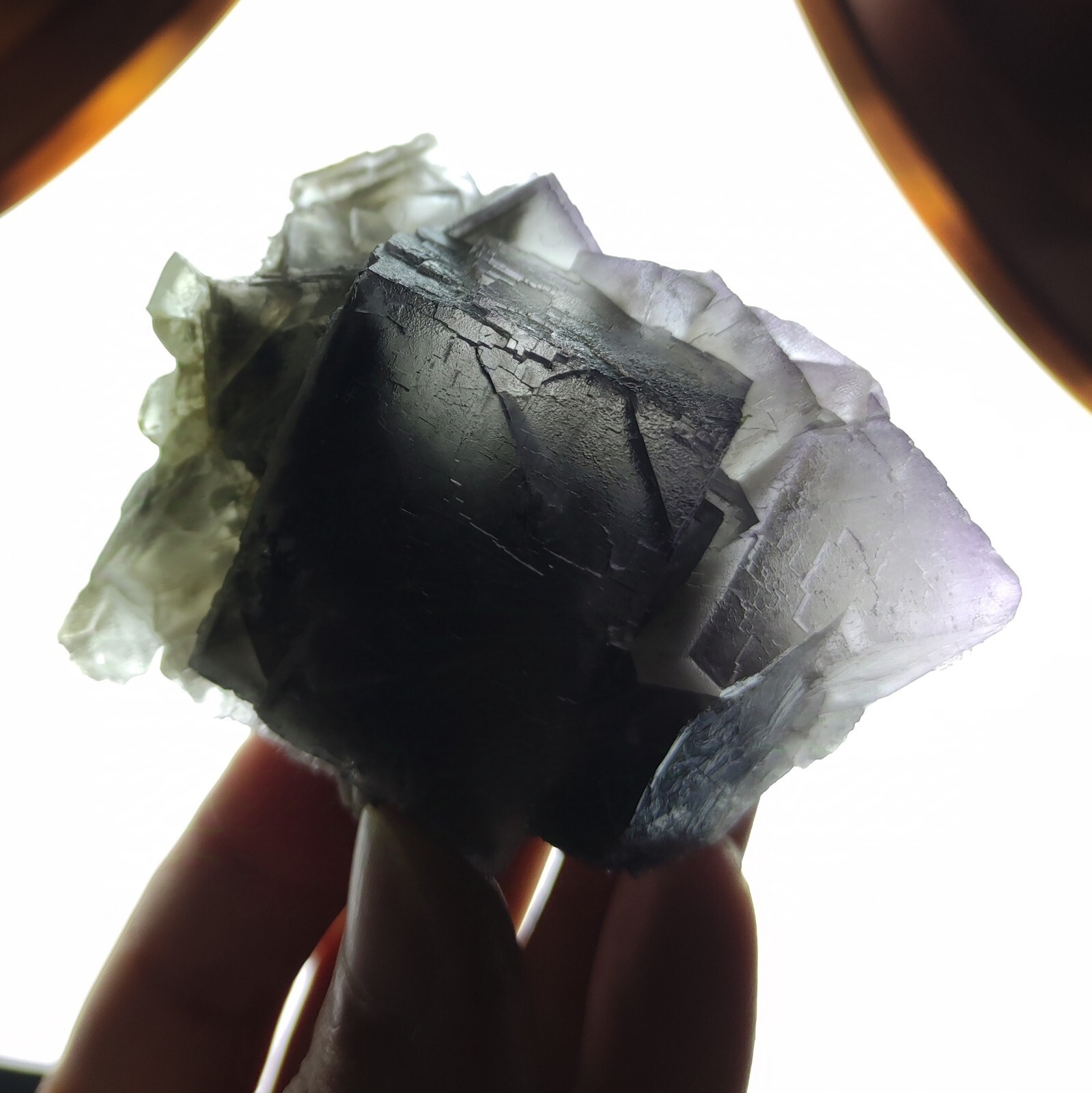 Cubic Fluorite Crystal, Light Purple Color And Phantom Zones, From Pakistan 223g