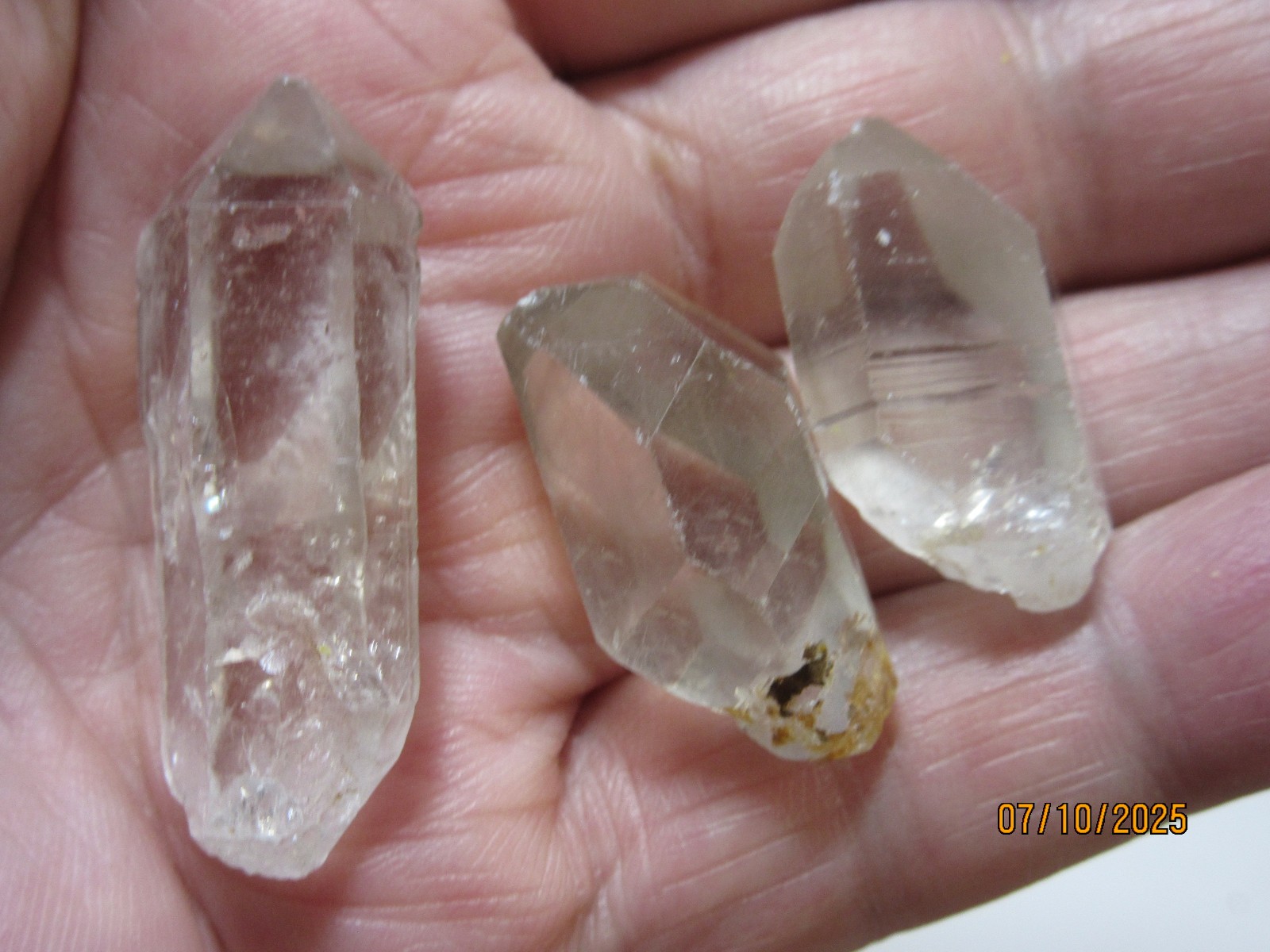 3 Tibetan Clear Quartz Crystals Terminated 1 1/2″ Point TSQ-4