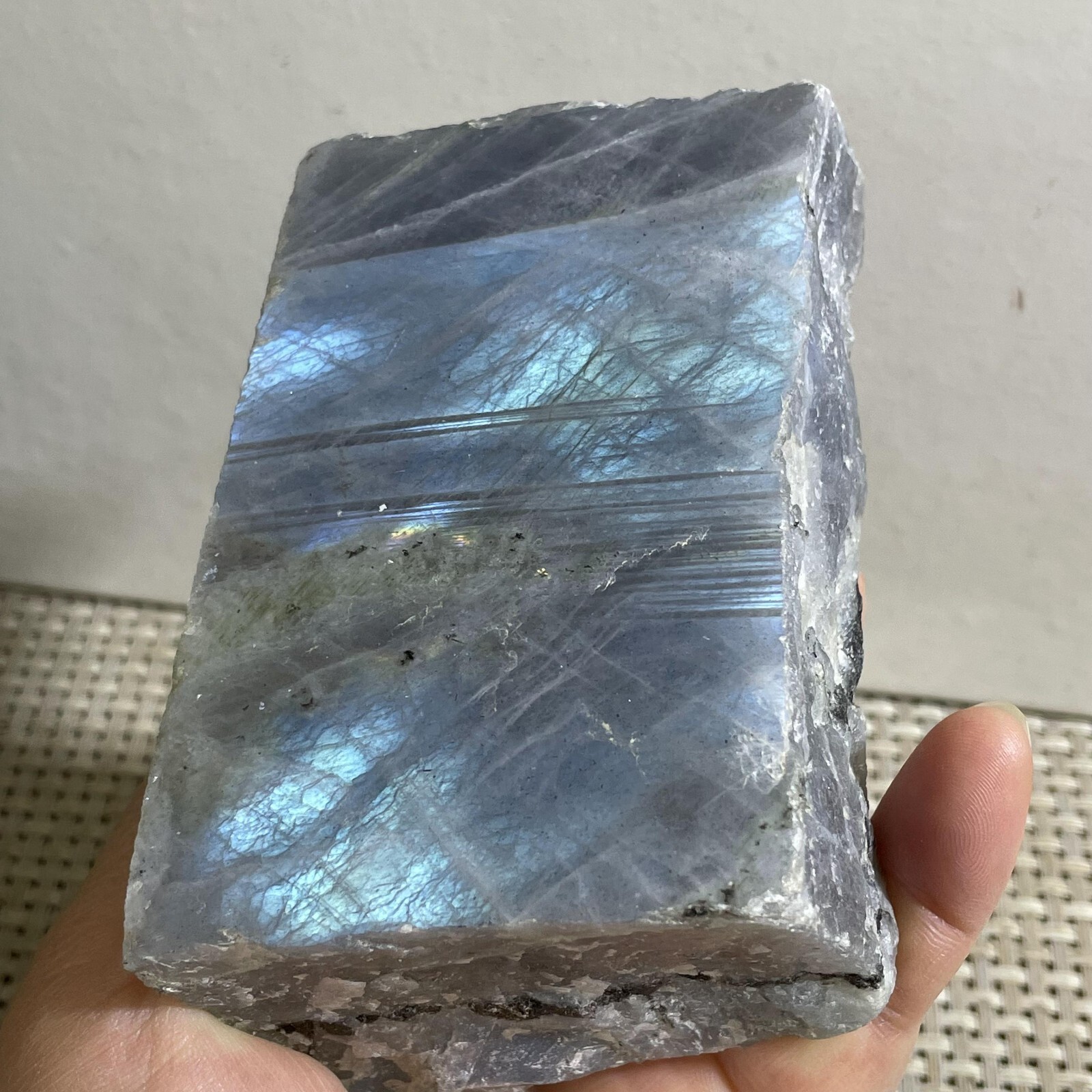 497g rough Purple Light Labrador Quartz Crystal Stone Specimens healing