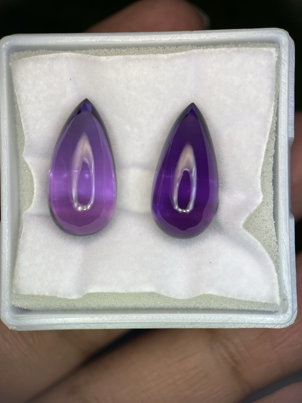 Rare Natural AAA Amethyst Teardrop Gemstone Pair For Earring Making