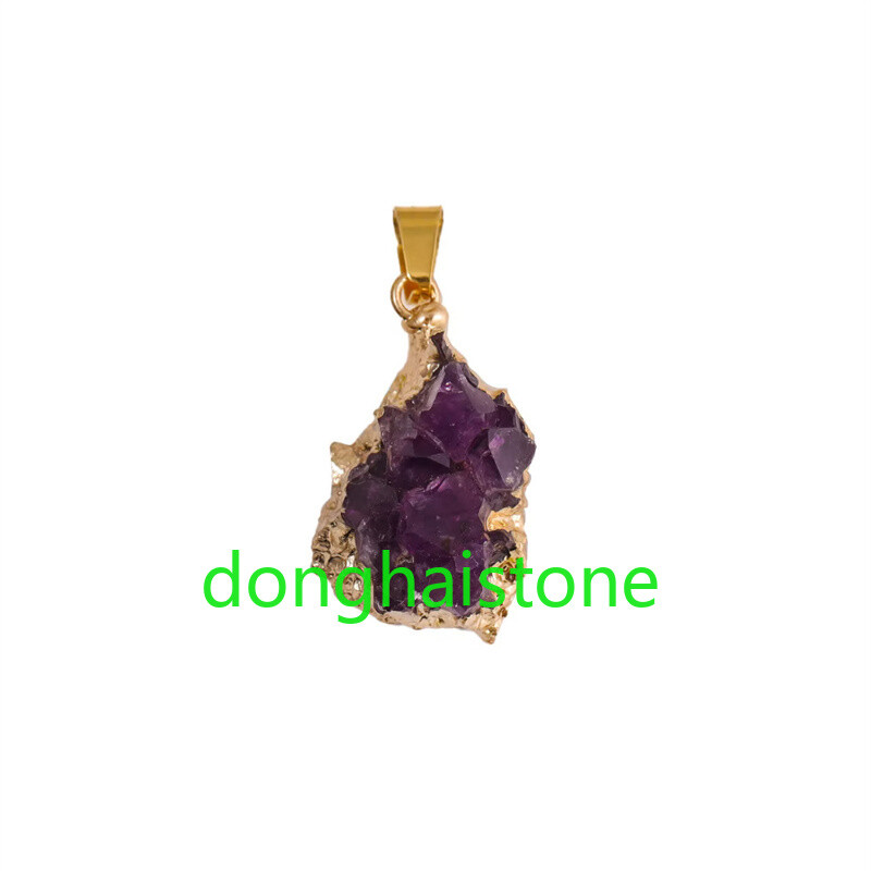 1PC Natural Amethyst teeth Pendant Irregularity Quartz Crystal Reiki Healing