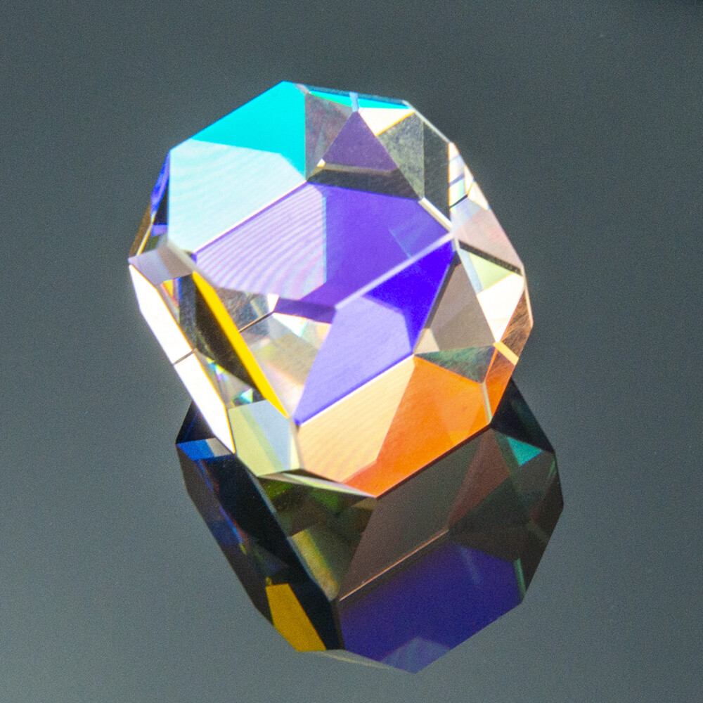 Rainbow Optical Glass Multi-faceted Bright Light Combine Prism Physics Teaching