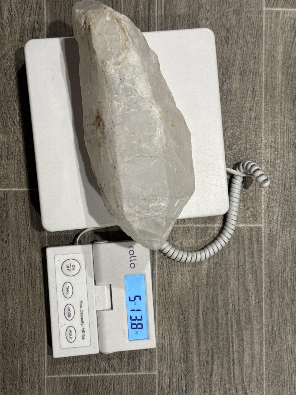 Natural Quartz Point very large ~10 1/4 inches long X 4 1/8 inches 5 Lbs 13.9oz