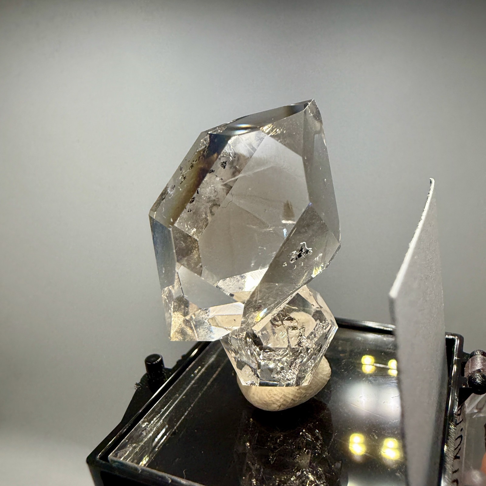 A+ Grade Herkimer Diamond Gem Cluster, Flawless Clarity, Minor Hydrocarbon