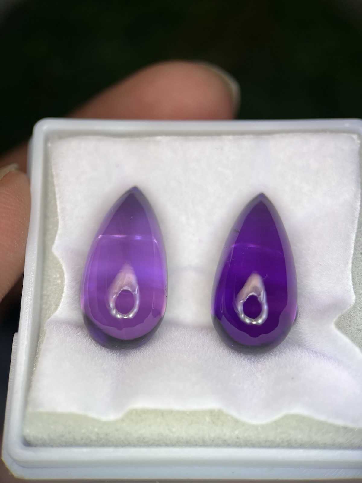 Rare Natural AAA Amethyst Teardrop Gemstone Pair For Earring Making