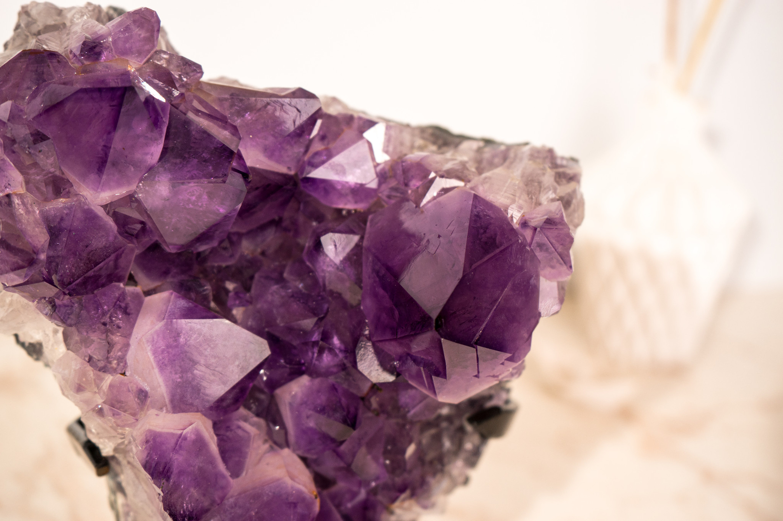 AAA-Grade Purple Amethyst Cluster with Large Deep Purple Points 11 Lb