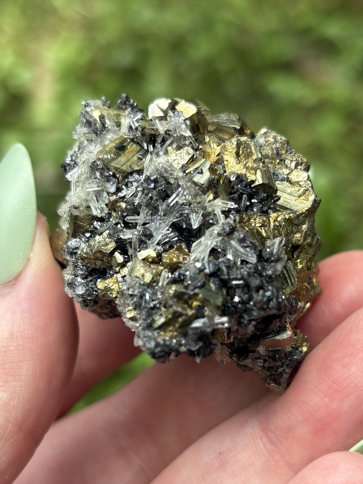 Natural Pyrite Cubes With Clear Quartz- Sparkly 1.8” Pyrite Sphalerite & Quartz