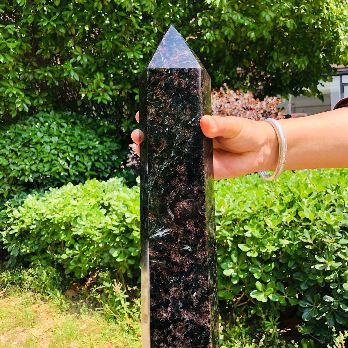 16.23LB Natural Fireworks Stone Obelisk Quartz Tower Crystal Wand Point Healing