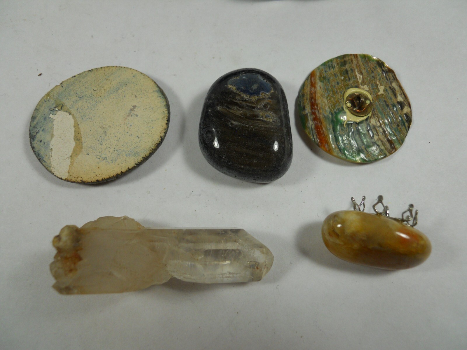 mixed lot raw polished stones rocks gemstones crystals glass ceramic specimens