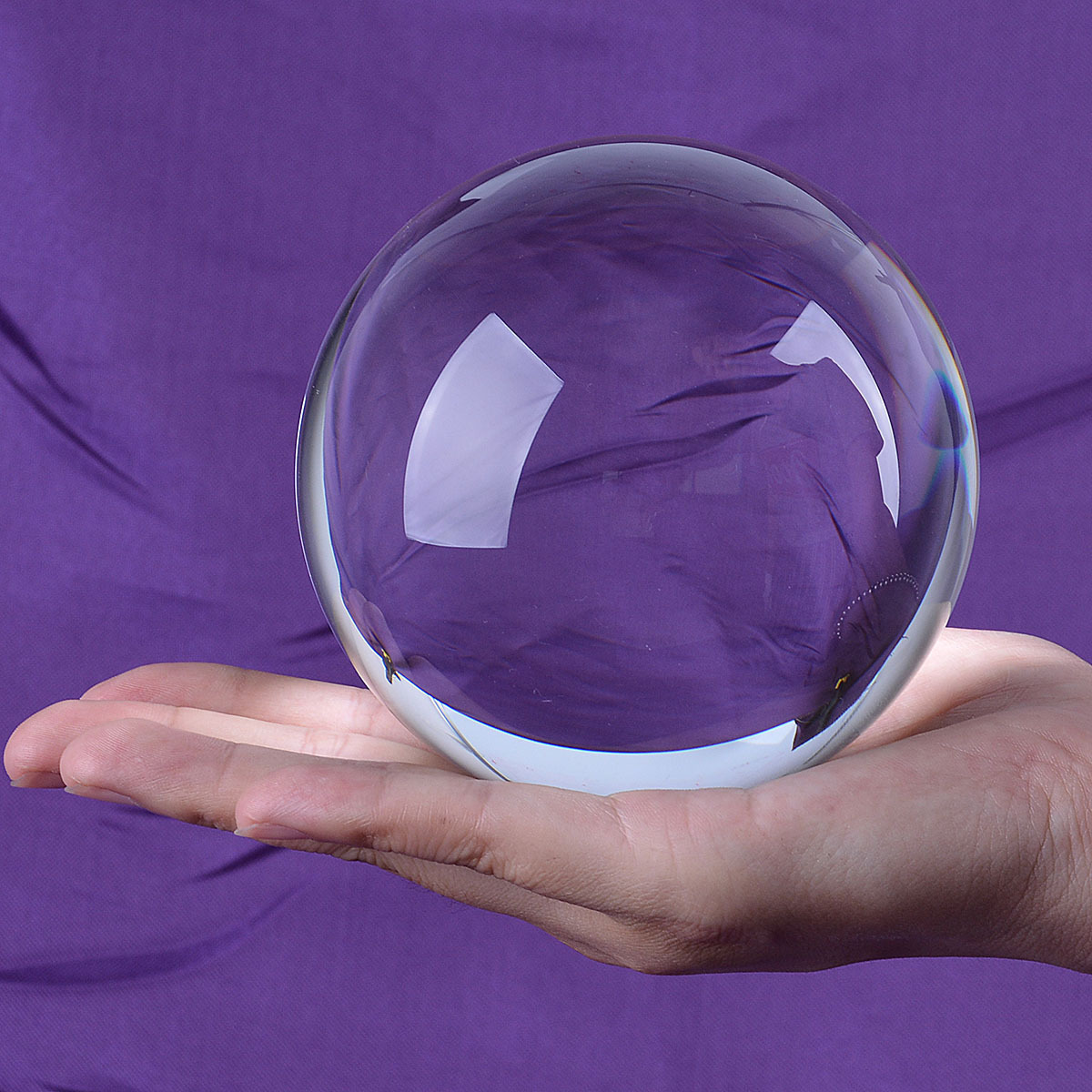 LONGWIN 100MM Clear Crystal Ball Divination Glass Sphere Photo Prop Free Stand