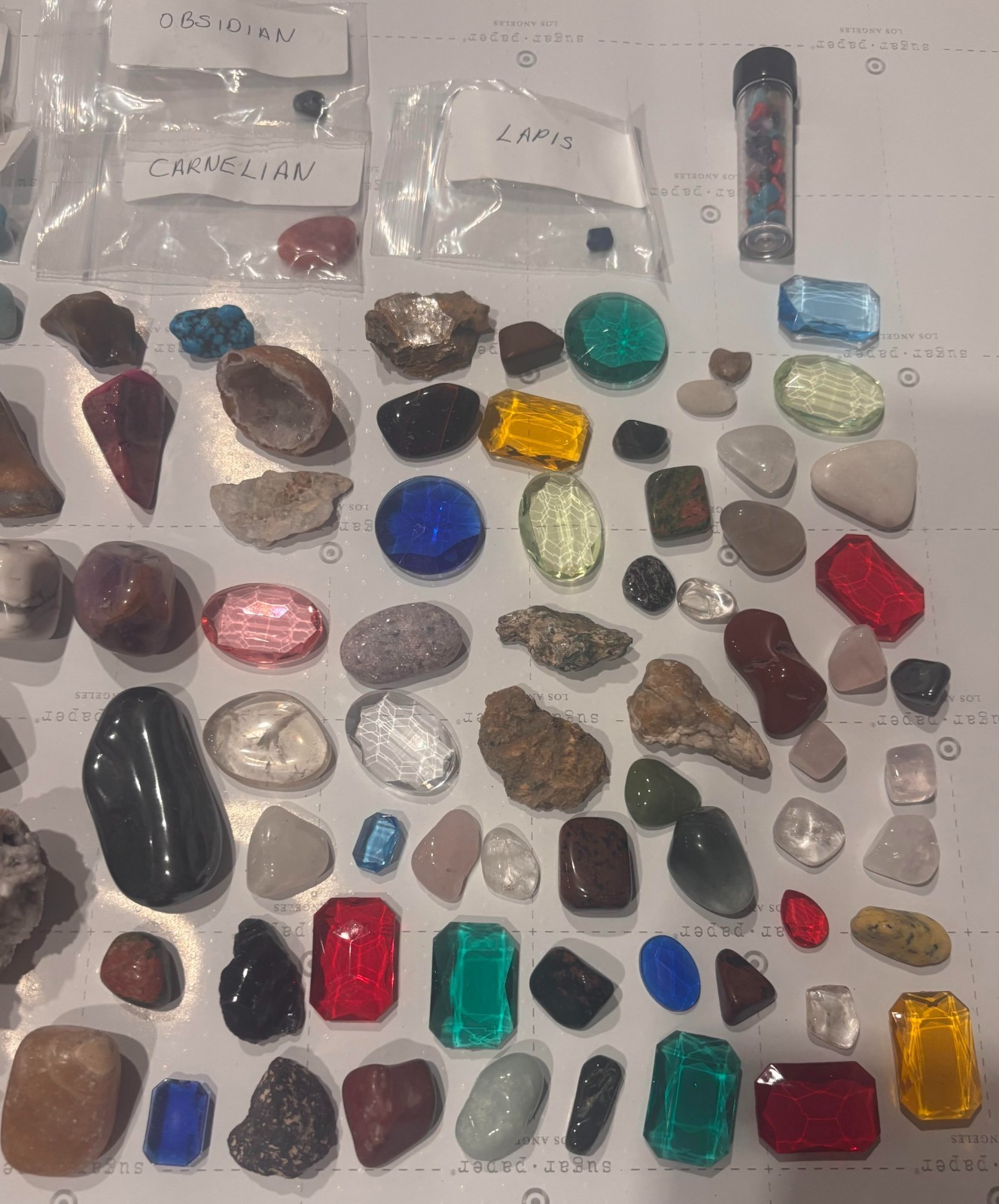 Gemstone Rocks Minerals Collection Shark Teeth Agate Amethyst Tiger Eye Lapis