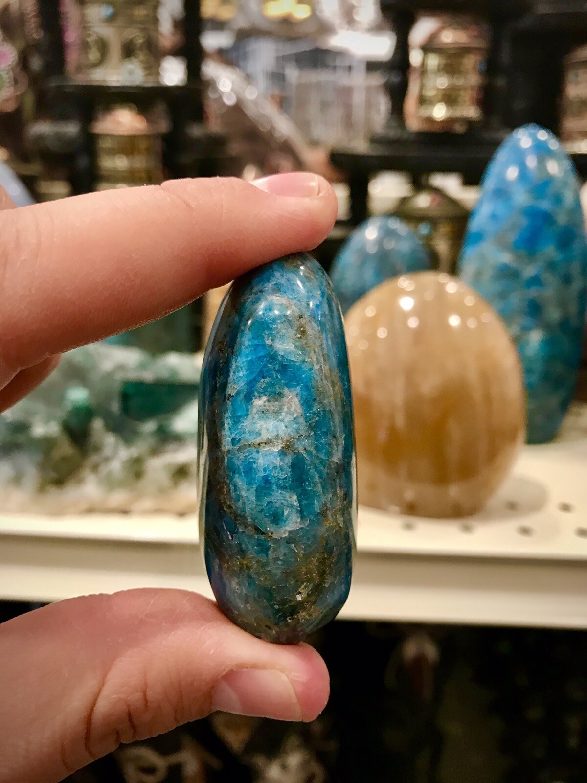 Blue Apatite Crystal Stone Rock Healing Crystals Yoga Reiki Meditation 2″ ZENDA