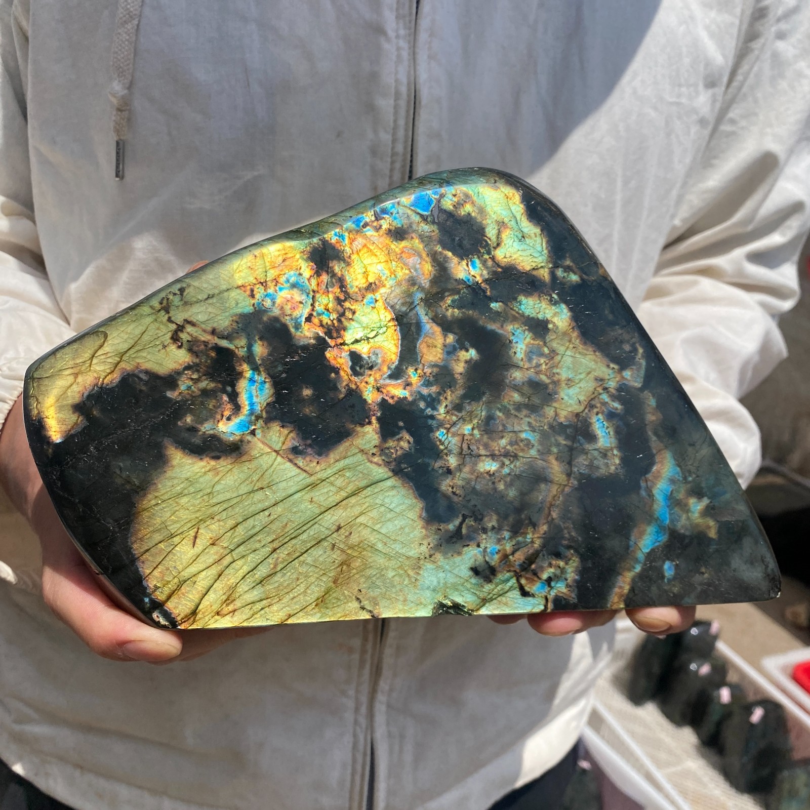10lb Natural Flash Labradorite Quartz Crystal Freeform rough Mineral Healing