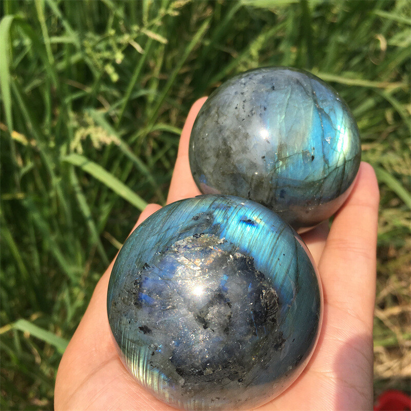 40mm Natural Multicolor Labradorite Ball Quartz Crystal Sphere Reiki Healing