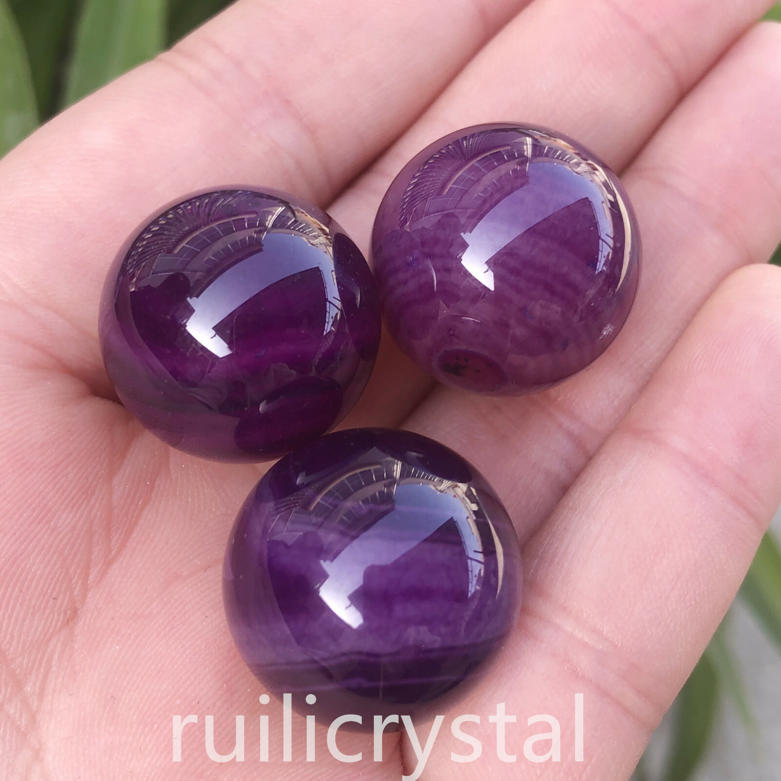 7pcs Natural Purple agate Quartz Sphere Crystal Ball Reiki Healing 20mm