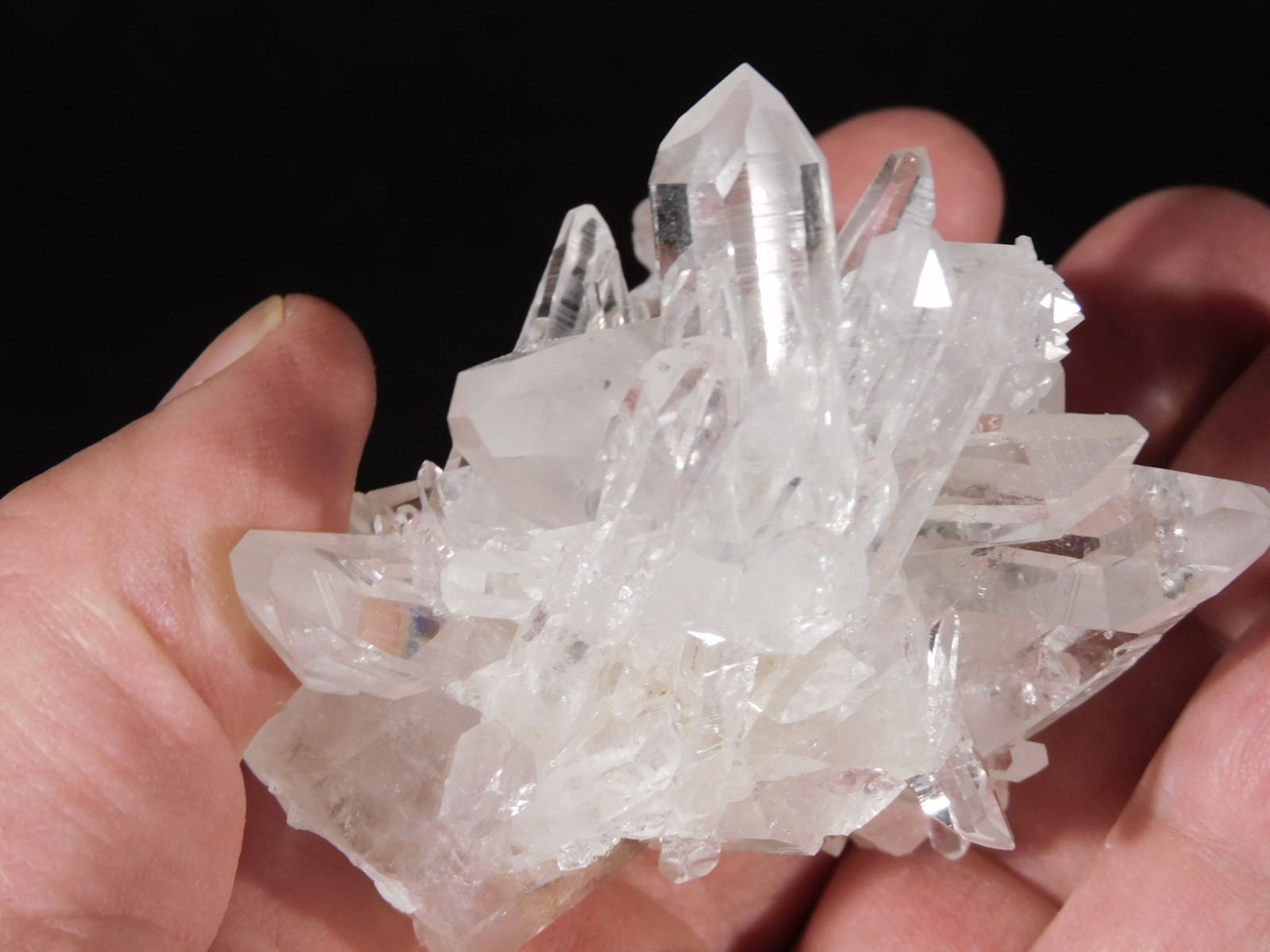 VERY TRANSLUCENT Quartz Crystal Cluster Collier Creek ARKANSAS 135gr