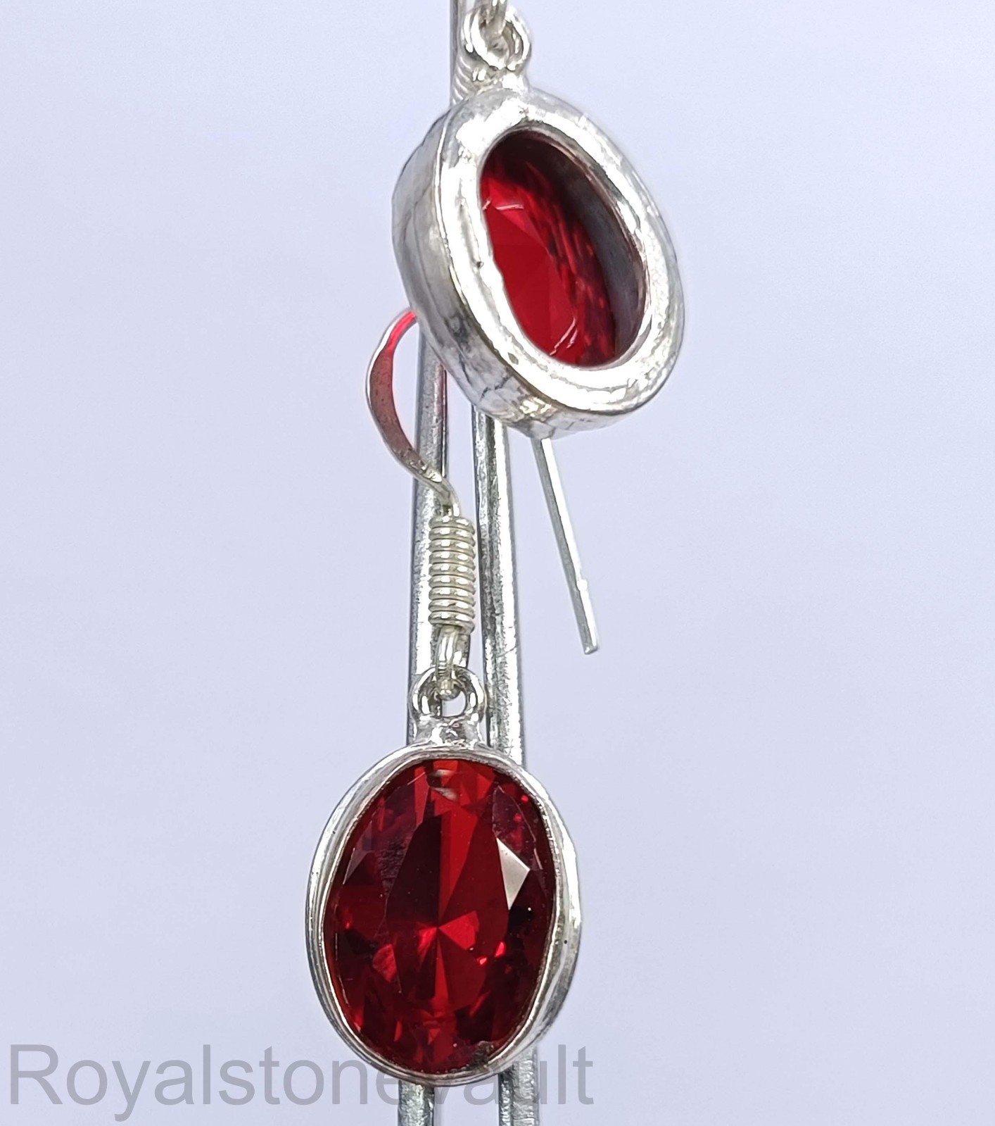 28.50 Ct Red Ruby Oval Earrings IGL Certified 925 Sterling Silver 5DDK
