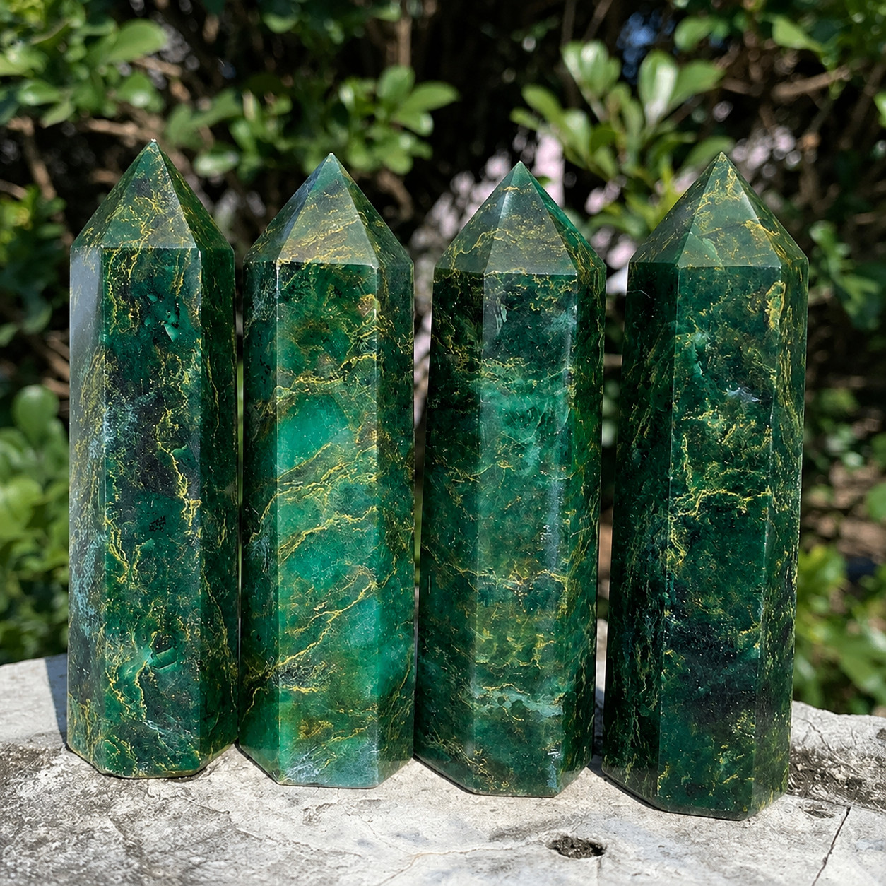1 LB Wholesale Lot Natural Green Emerald Crystal Towers Healing Gemstone Points
