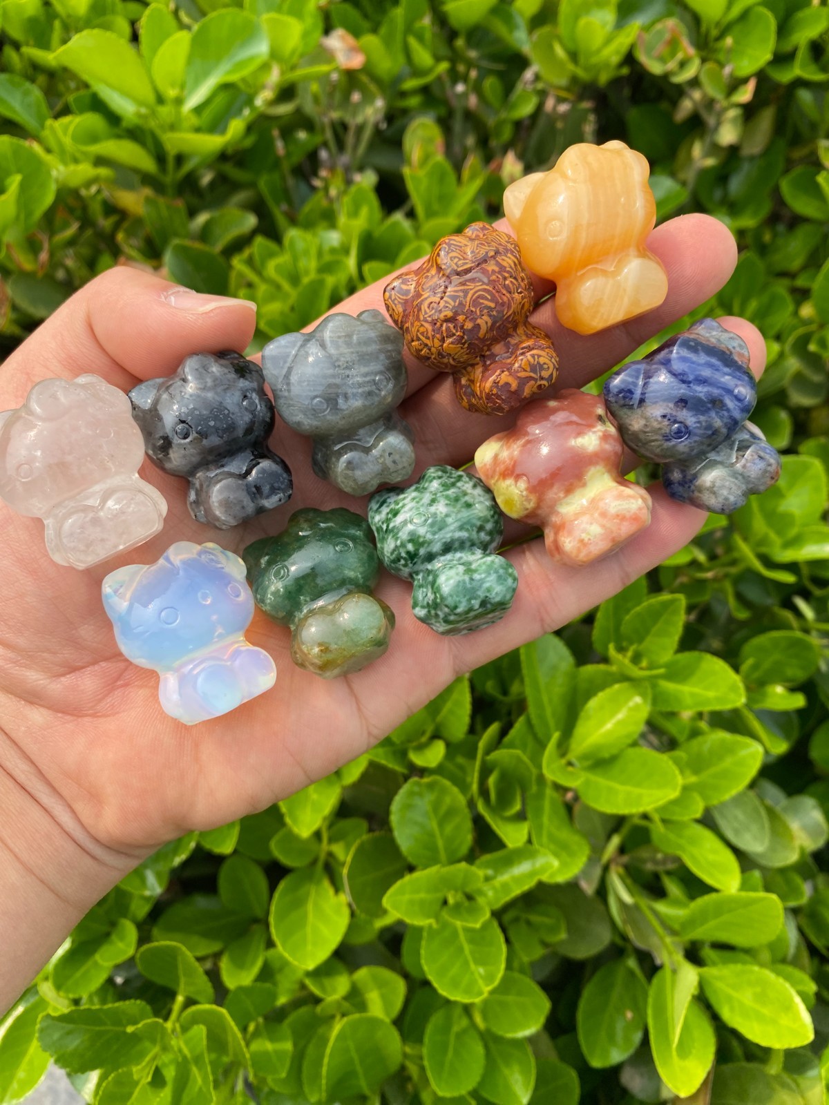 5PCS Natural Mixed Cat skull Carved Quartz Reiki Hallowmas Crystal gift Decor