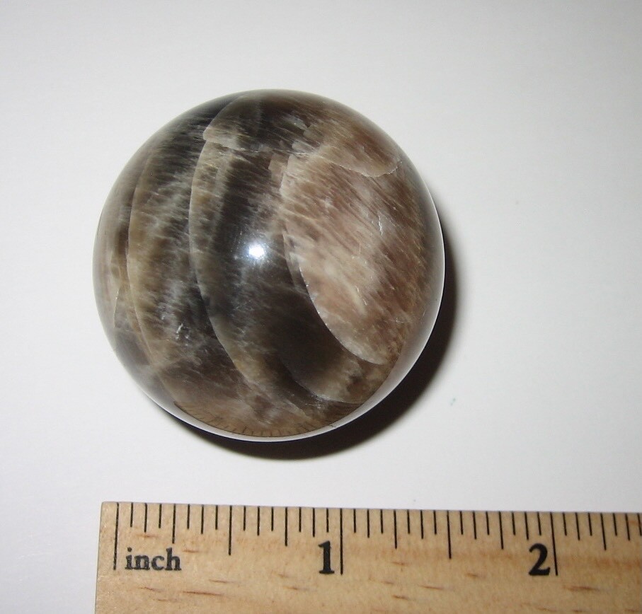 41mm POLISHED NATURAL MOONSTONE CRYSTAL STONE MINERAL SPHERE MADAGASCAR 76.7g *A