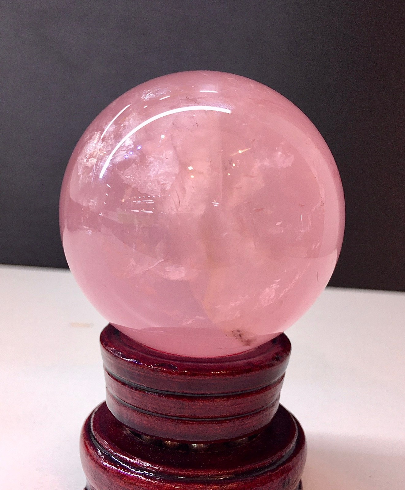 61mm Top Natural Rose Quartz Ball Balls Crystal Sphere Reiki Healing Gem 0.72LB