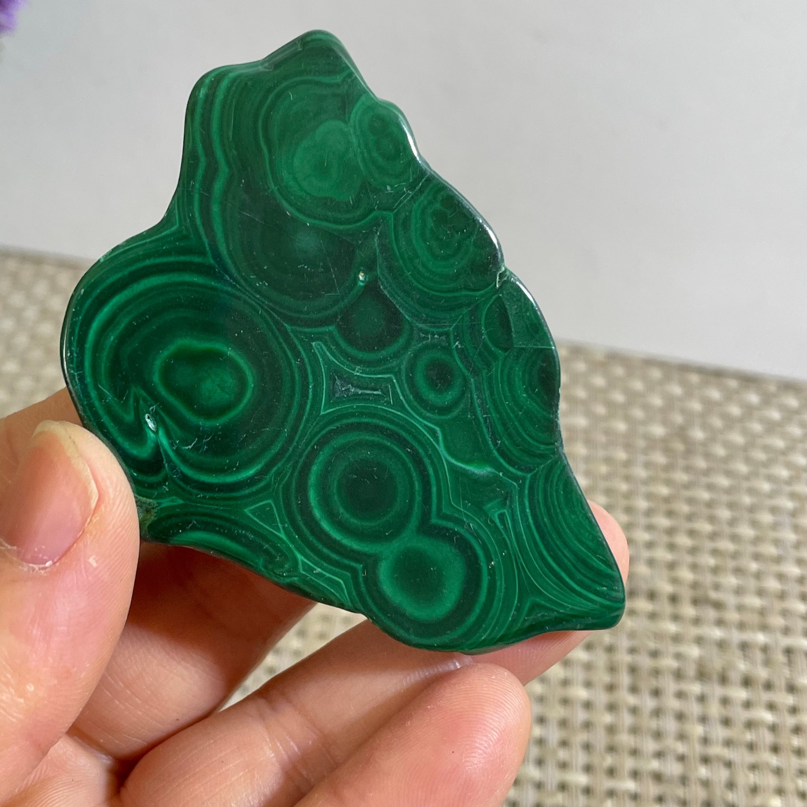 34g Genuine Malachite Crystal Slice Slab, Home Decor, Quartz Crystal Polished