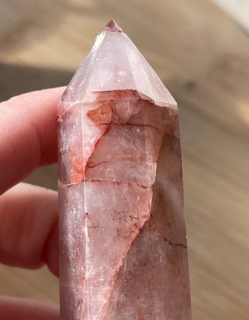 Natural Fire Quartz Tower • Unique Stone Home Decor • reiki Mineral specimens