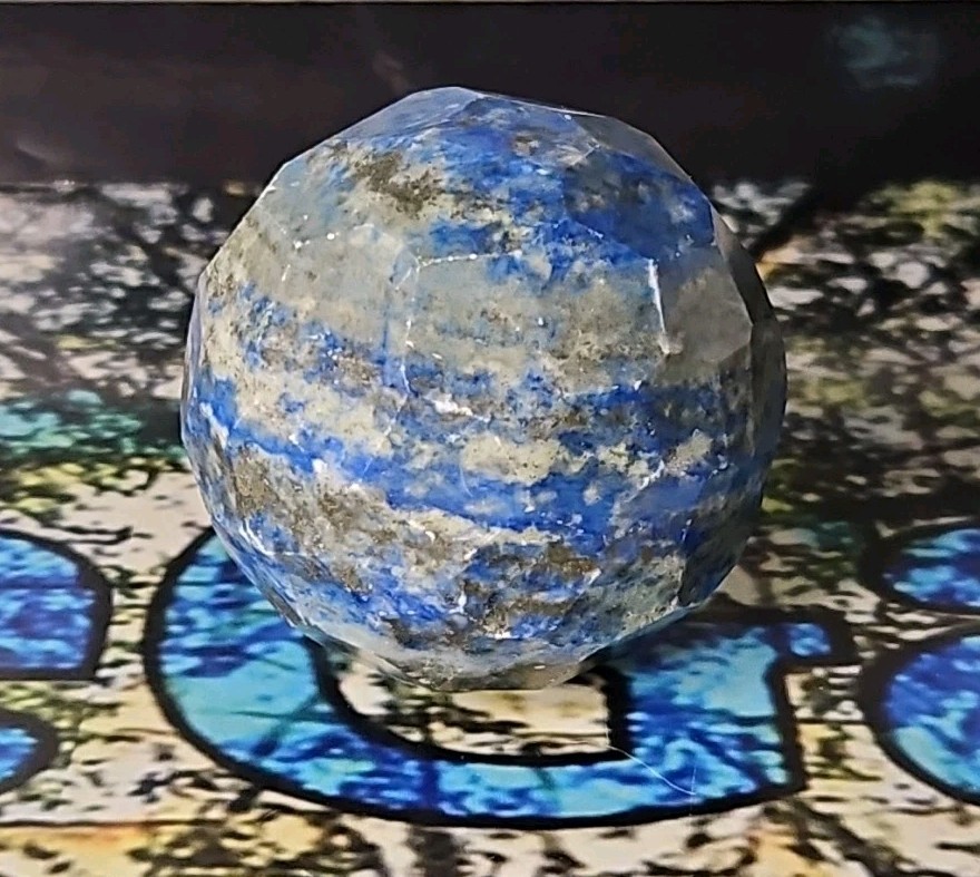 Lapis Lazuli Faceted Sphere Quartz Crystal Ball Rock Healing 50mm 7.3oz