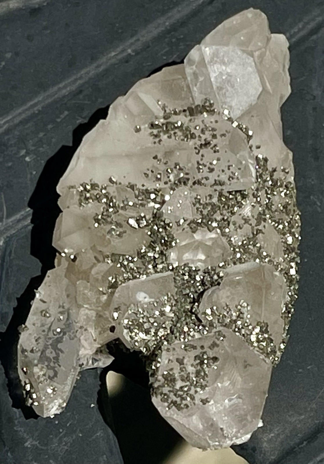 Quartz & Pyrite 2.7cen L X 3.5cen W X 3.3cen H 97.53 Grams China Free Shipping