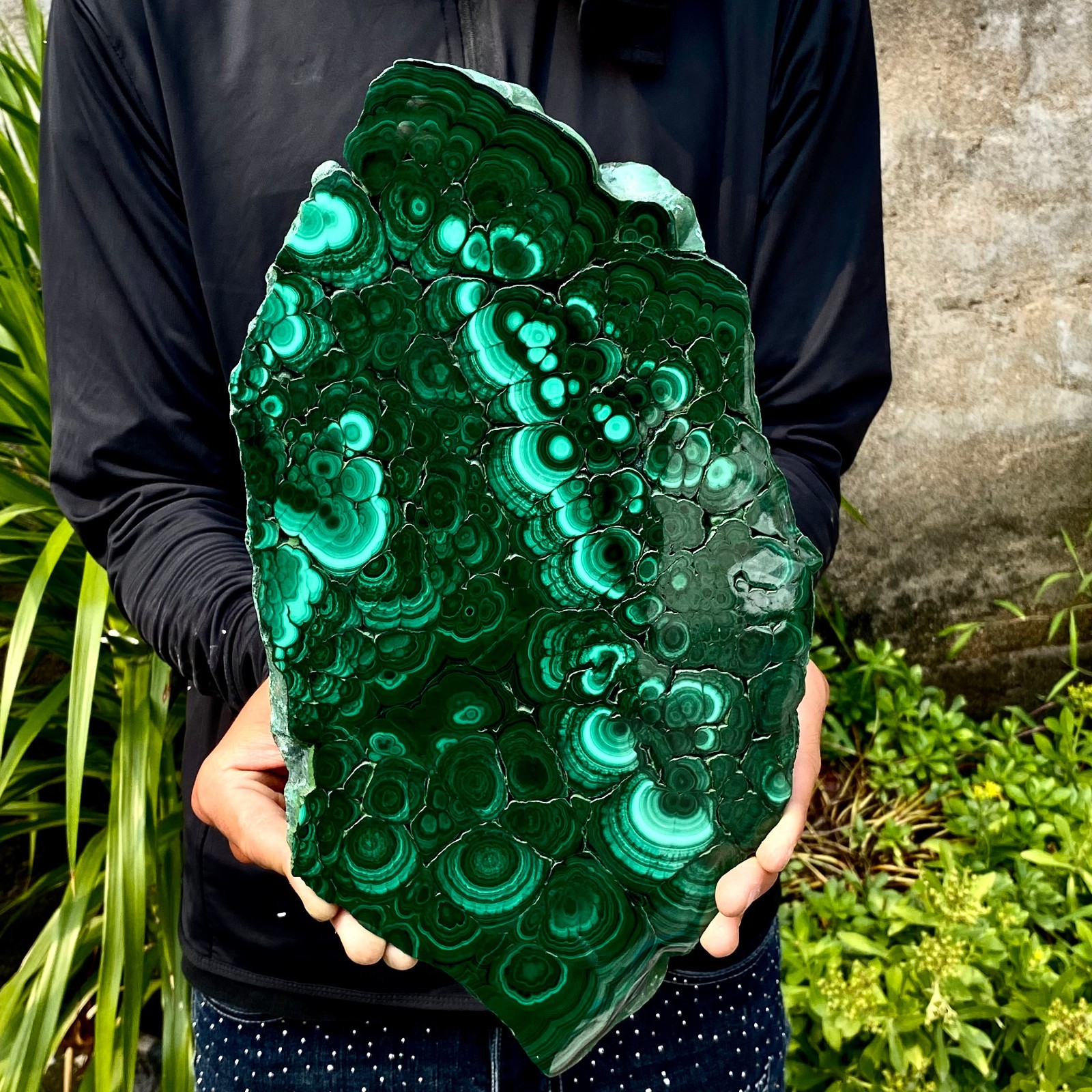 6.12LB Natural Green Malachite Slab Quartz Crystal Slice Ore Specimen Healing