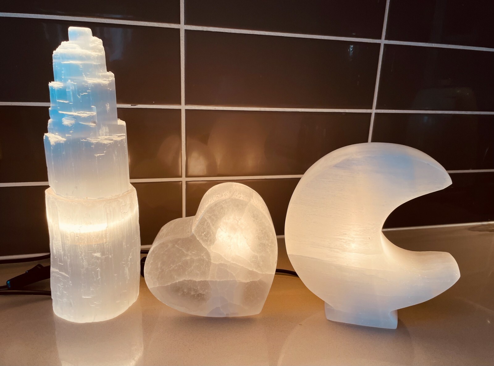 Selenite Crystal Tower Lamp Large 30 cm x 1 (SN012)