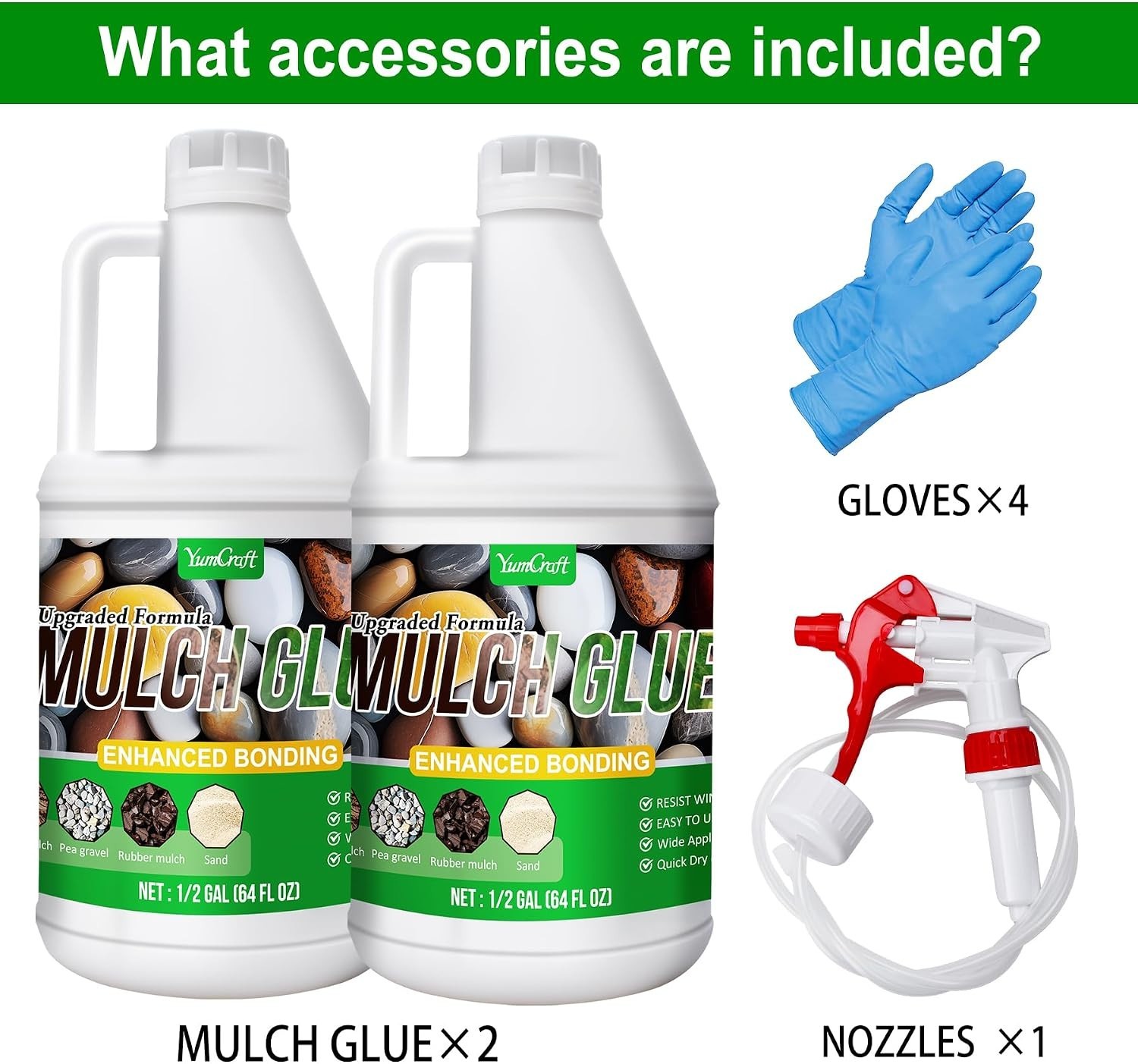 1 Gallon Weatherproof Rock Glue – Non-Toxic Strong Adhesive for Landscaping
