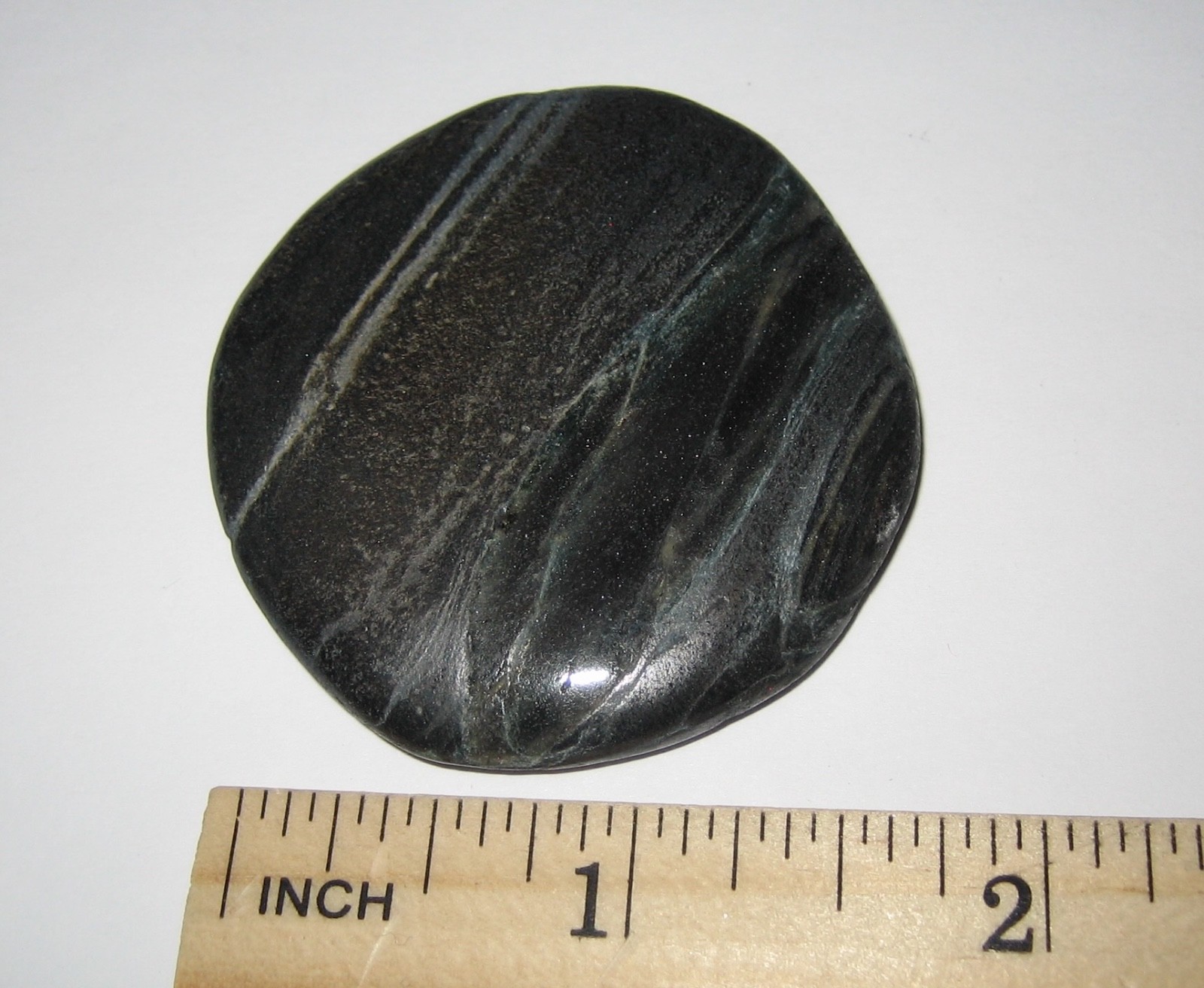 RARE! 1.9″ x 1.8″ POLISHED FLAT NATURAL ‘ISUA STONE’ PALM STONE MINERAL 42.5g *5