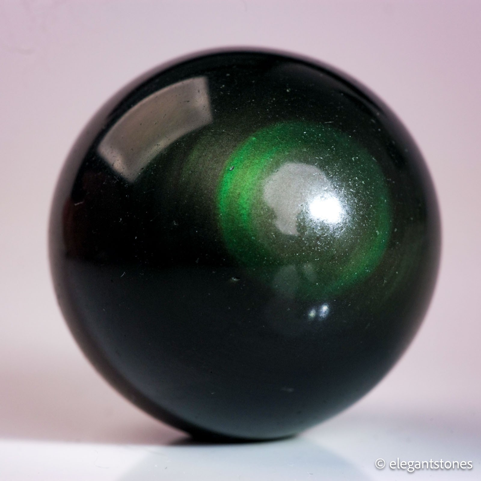 36g31mm Rainbow Obsidian Sphere Crystal Ball Natural Quartz Visible in Flash