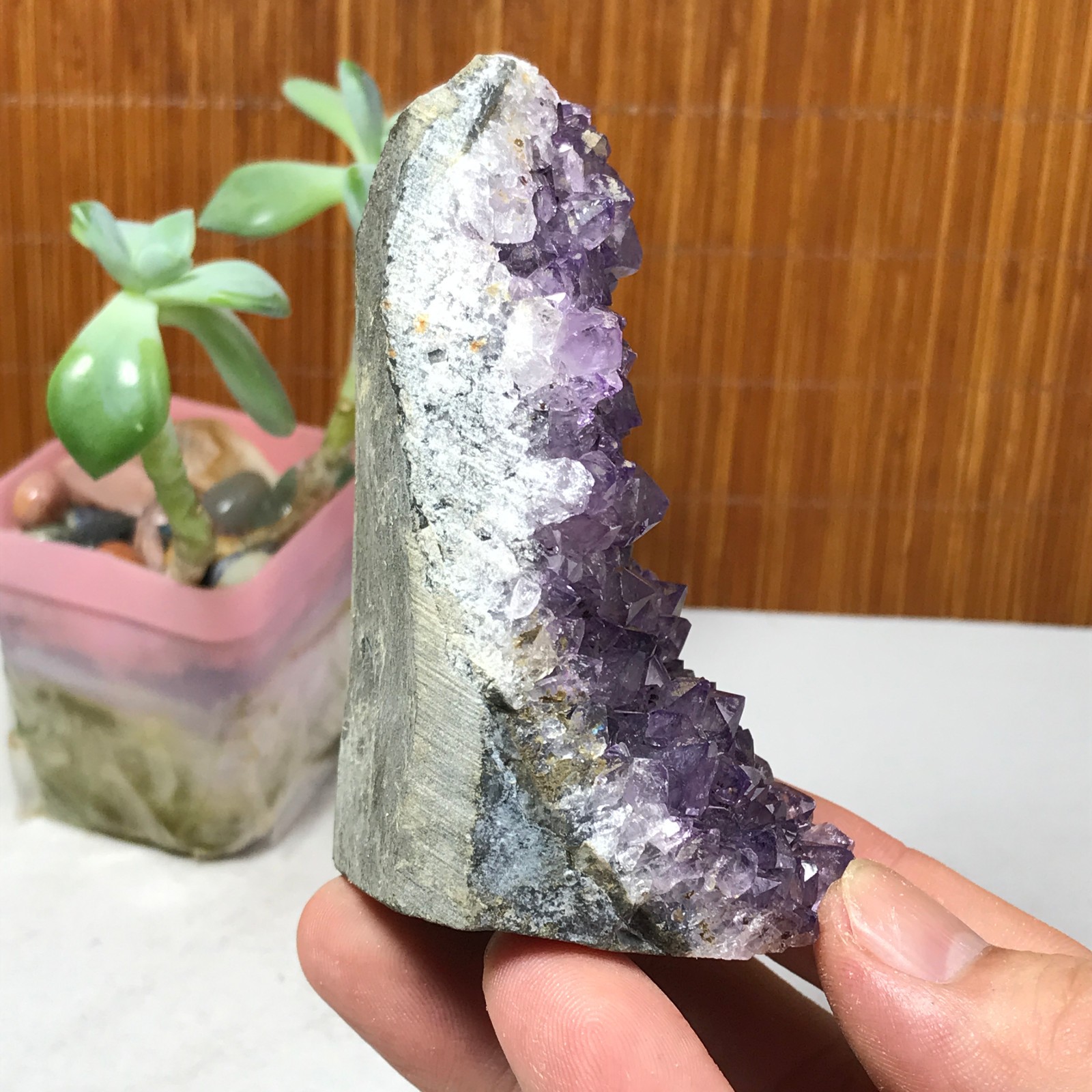 87mm NATURAL amethyst point purple Crystal Cluster Mineral Specimen 221g A1610