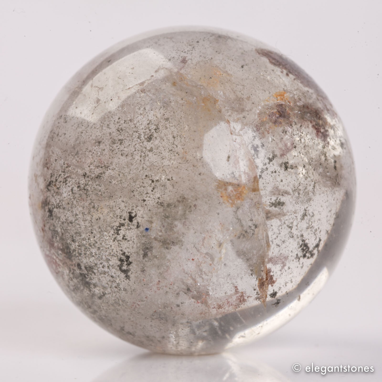 57g34mm Natural Garden/Phantom/Ghost/Lodolite Quartz Crystal Sphere Healing Ball