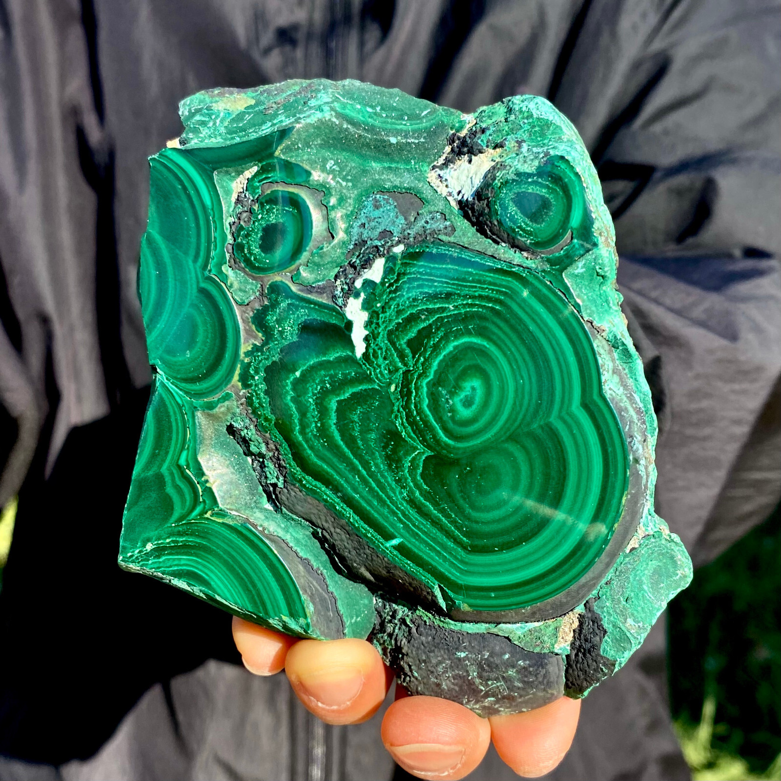 1.92LB A Pair Natural malachite slice quartz crystal luster mineral specimen