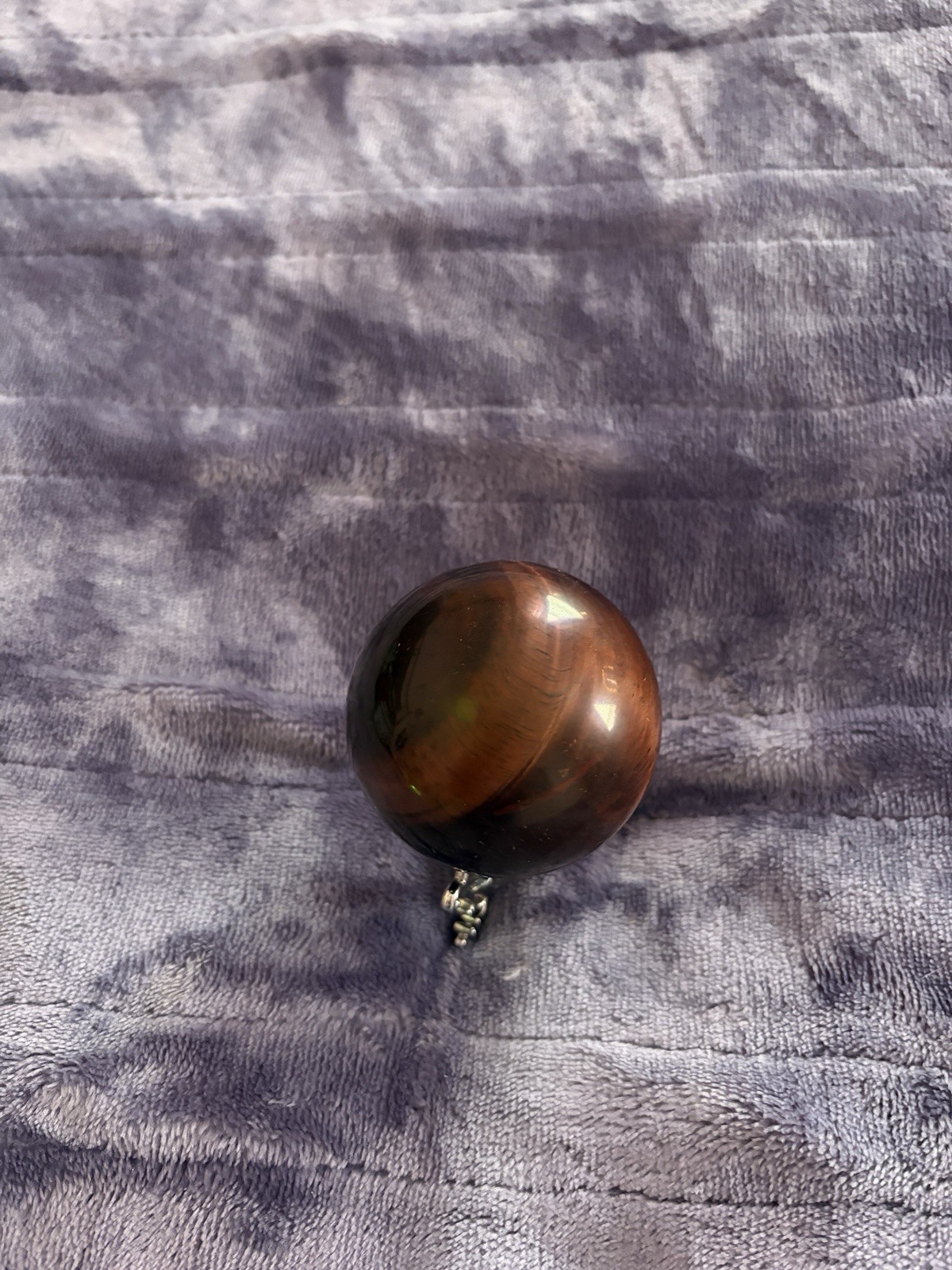Tiger’s Eye Sphere Pristine Condition Decorative Stand Included 2-1/4” Across