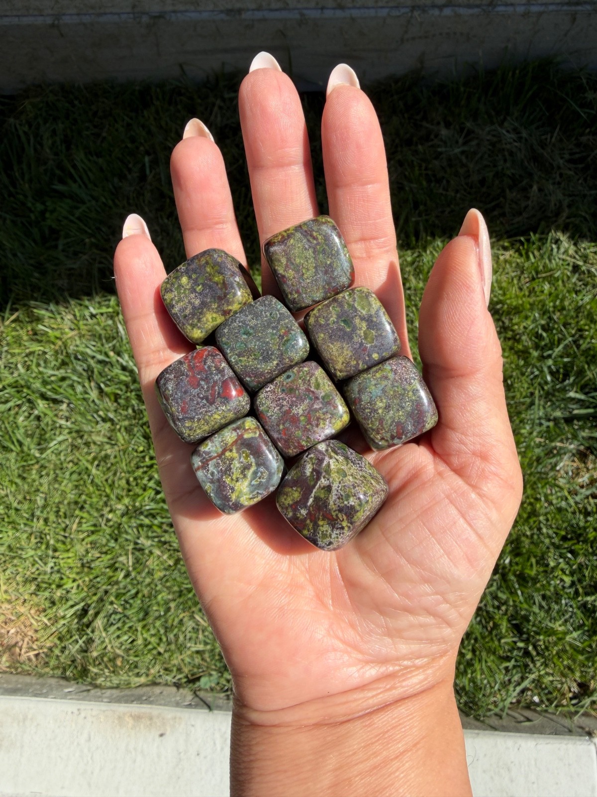 Wholesale Lot 2 Lbs Natural Dragon Bloodstone Cube Crystal Healing Energy