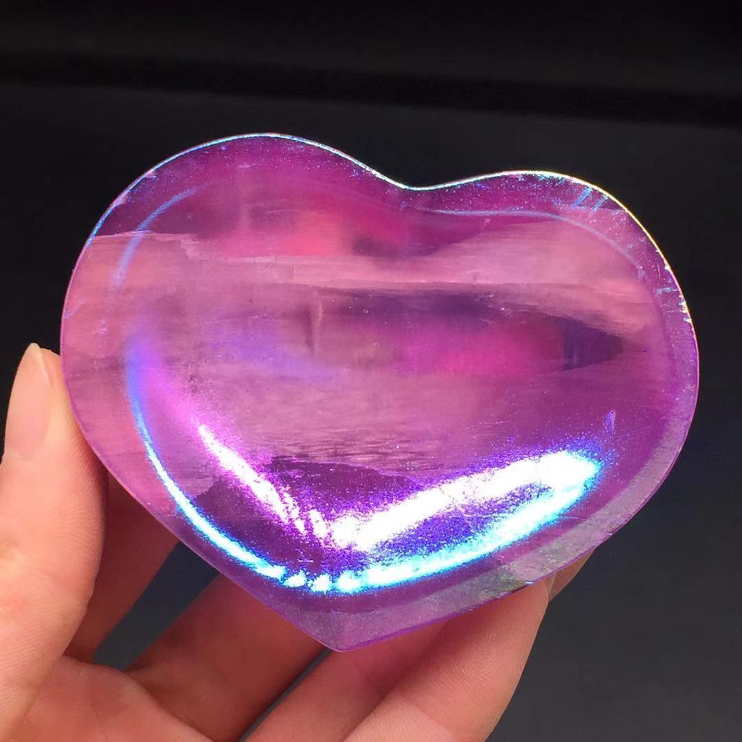 Aura Angel Natural Gypsum Selenite Quartz Heart Shape Bowl Healing Decorate 1Pc