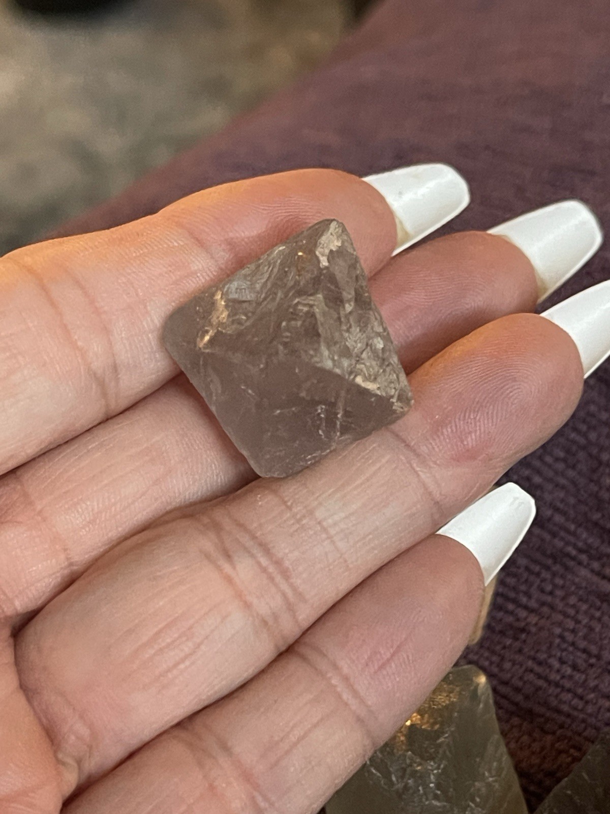 Fluorite Octahedron Crystal Lot Of Six