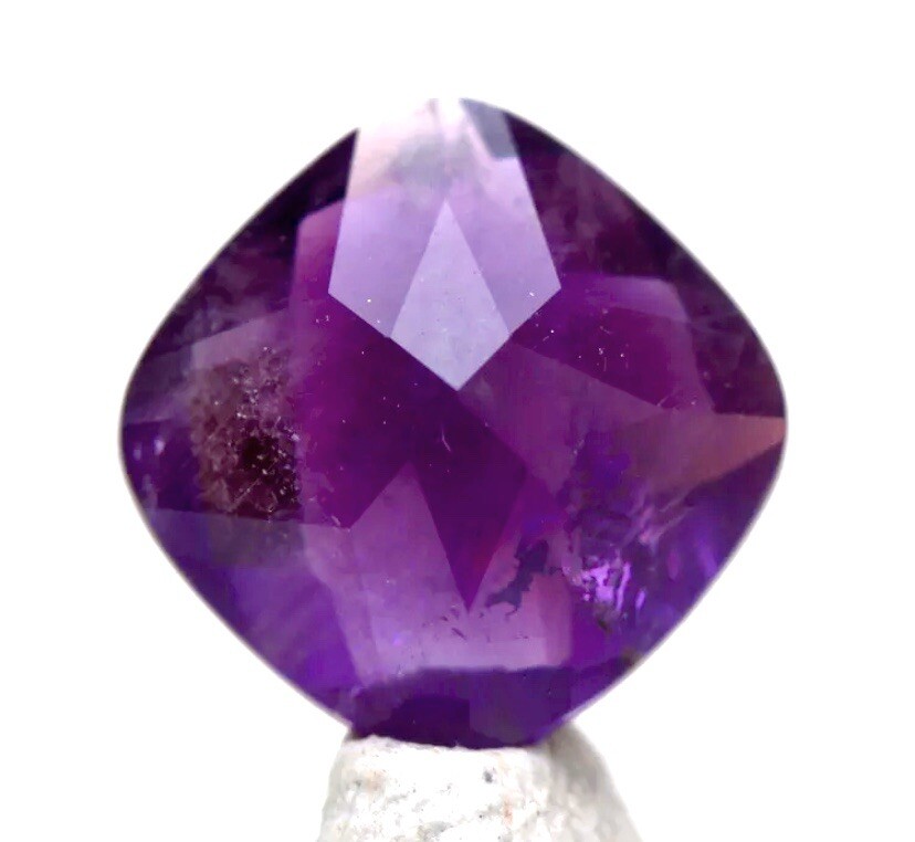 AMETHYST Purple Faceted Quartz Crystal Gemstone Cushion AUTHENTIC Gem A++ Grade