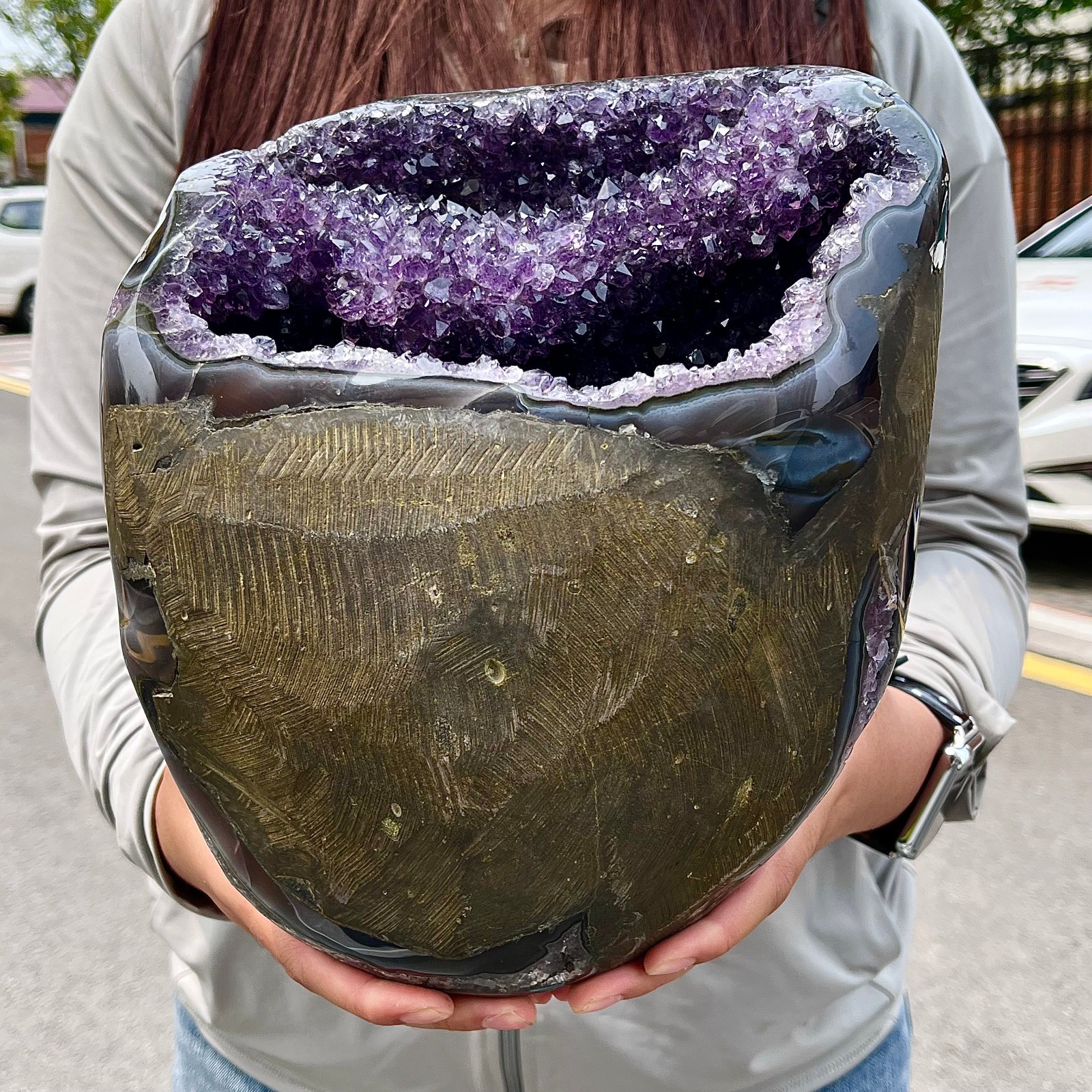 15.23LB High quality amethyst agate coin bags attract wealth crystal specimens